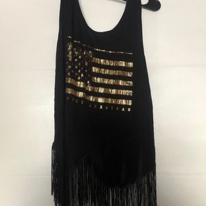 Tank top with fringe